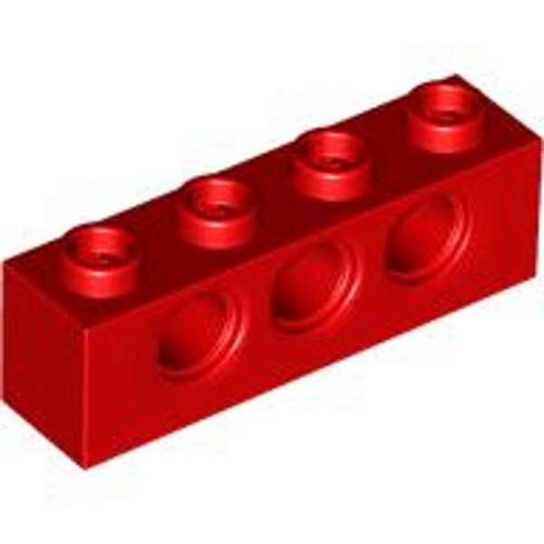 Technic, Brick 1x4 with Holes Red