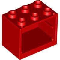 Container, Cupboard 2x3x2 - Hollow Studs Red