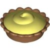 Pie with Bright Light Yellow Cream Filling Pattern Medium Nougat