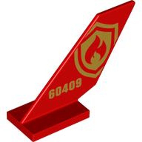 Tail Shuttle with Gold 60409 and Fire Logo with Flame and Shield Pattern on Both Sides Red