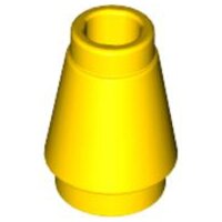 Cone 1x1 with Top Groove Yellow