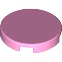 Tile, Round 2x2 with Bottom Stud Holder Bright Pink