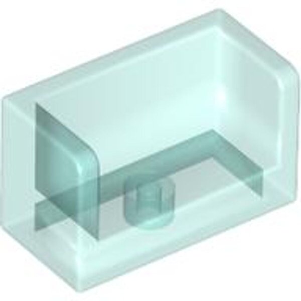 Panel 1x2x1 with Rounded Corners and 2 Sides Trans-Light Blue
