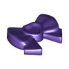 Friends Accessories Hair Decoration, Bow with Heart, Long Ribbon, and Small Pin Dark Purple