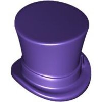 Minifigure, Headgear Hat, Top Hat with Ribbon Dark Purple