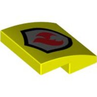 Slope, Curved 2x2x2/3 with Red and Silver Fire Logo...