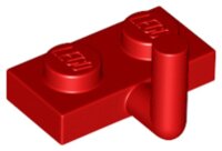 Plate, Modified 1x2 with Bar Arm Up (Horizontal Arm 5mm) Red