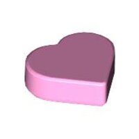 Tile, Round 1x1 Heart Bright Pink