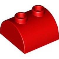 Slope, Curved 2x2 Double with 2 Hollow Studs Red