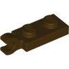 Plate, Modified 1x2 with Clip on End (Horizontal Grip) Dark Brown