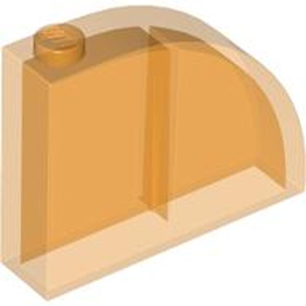 Slope, Curved 4x1x2 2/3 with Stud Trans-Orange