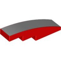 Slope, Curved 4x1 with White Surface Pattern Red
