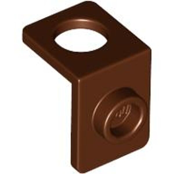 Minifigure Neck Bracket with Back Stud - Thick Back Wall Reddish Brown