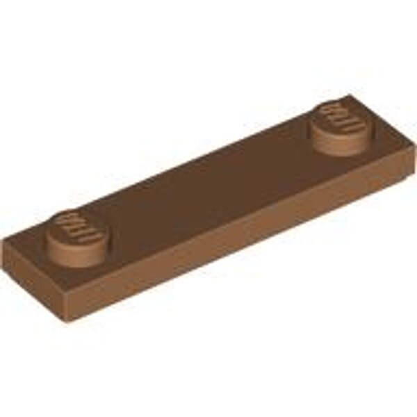 Plate, Modified 1x4 with 2 Studs with Groove Medium Nougat