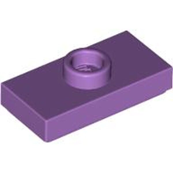 Plate, Modified 1x2 with 1 Stud with Groove and Bottom Stud Holder (Jumper) Medium Lavender