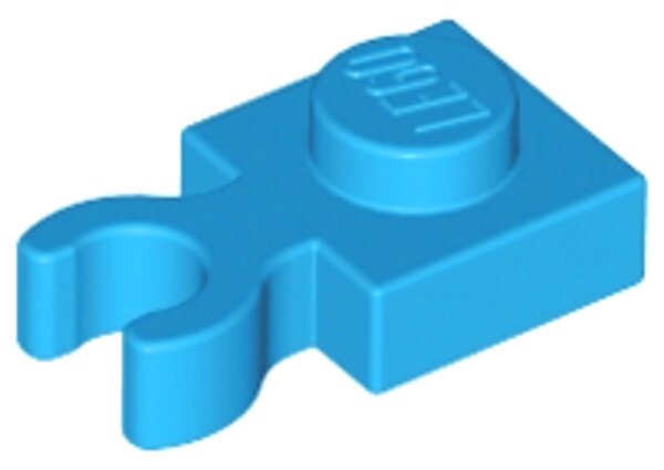 Plate, Modified 1x1 with Open O Clip Thick (Vertical Grip) Dark Azure