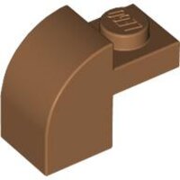 Slope, Curved 2x1x1 1/3 with Recessed Stud Medium Nougat