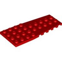 Wedge, Plate 4x9 with Stud Notches Red