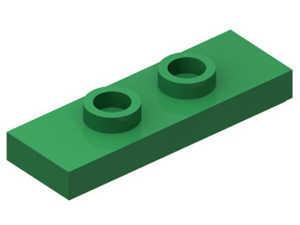 Plate, Modified 1x3 with 2 Studs (Double Jumper) Green