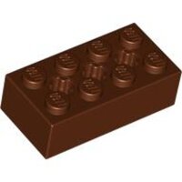 Technic, Brick 2x4 with 3 Axle Holes Reddish Brown