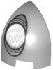 Slope, Curved 1x1x1 1/3 Corner Round with White and Silver Headlight Pattern Model Left Side Light Bluish Gray
