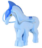 Direhorse with Blue Crest, Mane, and Tail, and Yellow...