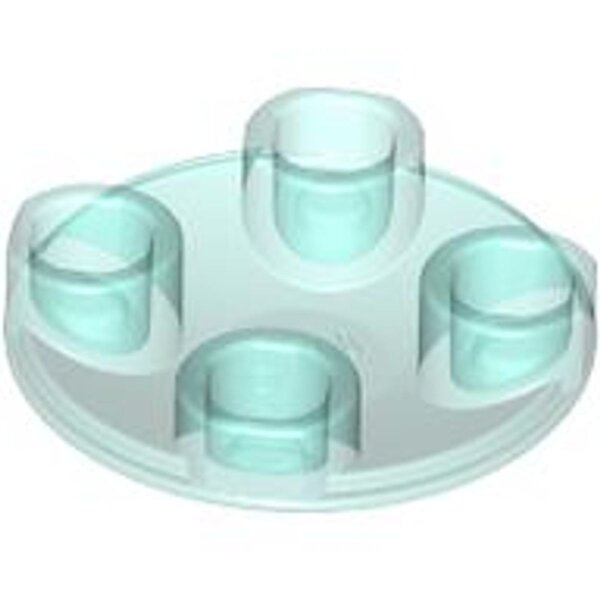 Plate, Round 2x2 with Rounded Bottom (Boat Stud) Trans-Light Blue