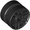 Wheel 14mm D.x9.9mm with Center Groove, Fake Bolts and 6 Double Spokes Black
