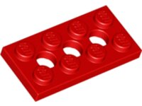Technic, Plate 2x4 with 3 Holes Red