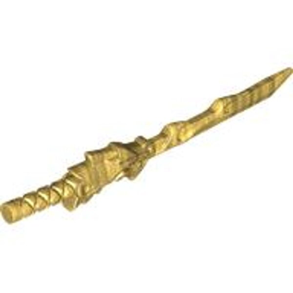 Minifigure, Weapon Sword, Katana with Dragon Head (Ninjago Sword of Fire) Pearl Gold