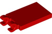 Tile, Modified 2x3 with 2 Open O Clips Red