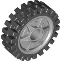 Wheel 24x7 with Shallow Spokes with Fixed Black Rubber...