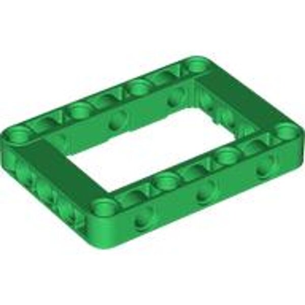 Technic, Liftarm, Modified Frame Thick 5x7 Open Center Green