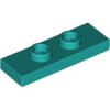 Plate, Modified 1x3 with 2 Studs (Double Jumper) Dark Turquoise