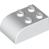 Slope, Curved 3x2 with 4 Studs White