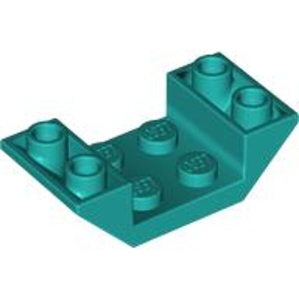 Slope, Inverted 45 4x2 Double with 2x2 Cutout Dark Turquoise
