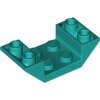 Slope, Inverted 45 4x2 Double with 2x2 Cutout Dark Turquoise