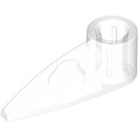 Bionicle 1x3 Tooth with Axle Hole Trans-Clear