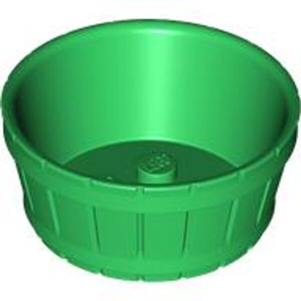 Container, Barrel Half Large with Axle Hole Green