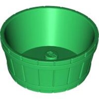 Container, Barrel Half Large with Axle Hole Green