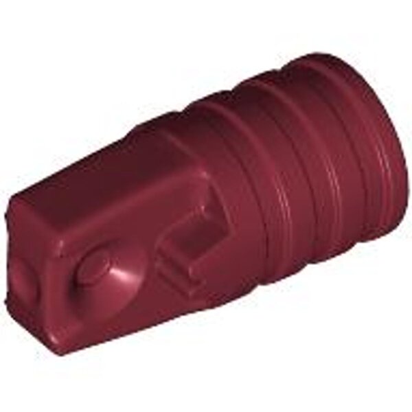 Hinge Cylinder 1x2 Locking with 1 Finger and Axle Hole on Ends without Slots Dark Red
