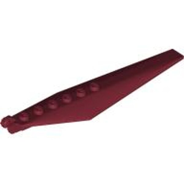 Hinge Plate 3x12 with Angled Side Extensions and Tapered Ends Dark Red