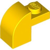 Slope, Curved 2x1x1 1/3 with Recessed Stud Yellow