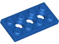Technic, Plate 2x4 with 3 Holes Blue