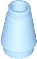 Cone 1x1 with Top Groove Bright Light Blue