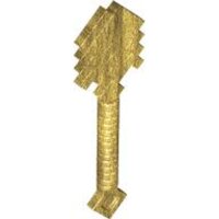 Minifigure, Utensil Shovel Pixelated (Minecraft) Pearl Gold
