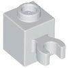 Brick, Modified 1x1 with Open O Clip (Vertical Grip) - Hollow Stud Light Bluish Gray