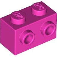 Brick, Modified 1x2 with Studs on 1 Side Dark Pink