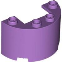 Cylinder Half 2x4x2 with 1x2 Cutout Medium Lavender