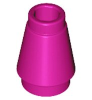 Cone 1x1 with Top Groove Magenta